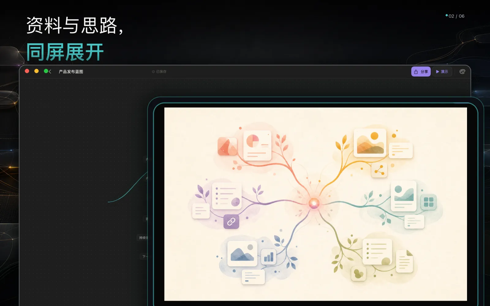 当前 HMind macOS 编辑器在导图上方预览图片附件